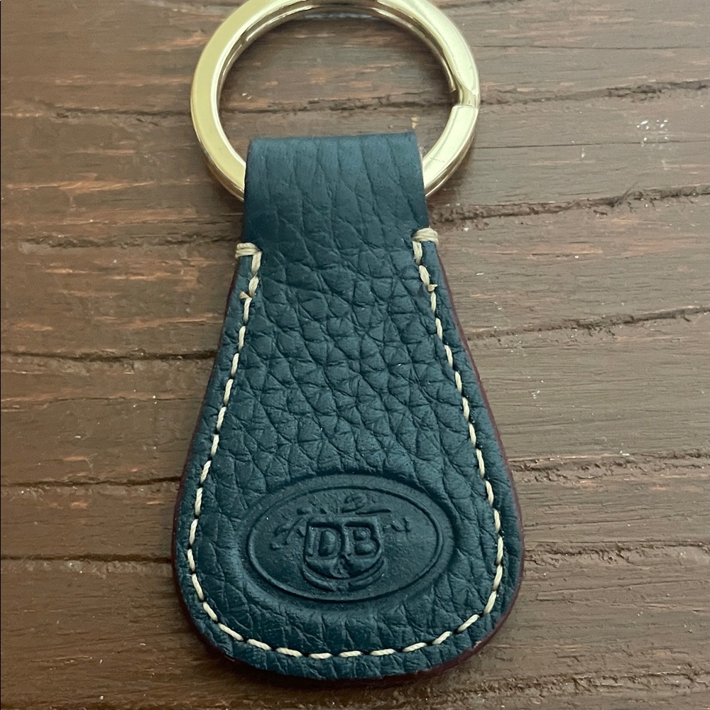 Teal Dooney & Bourke Leather Key Fob with Contrast Stitching